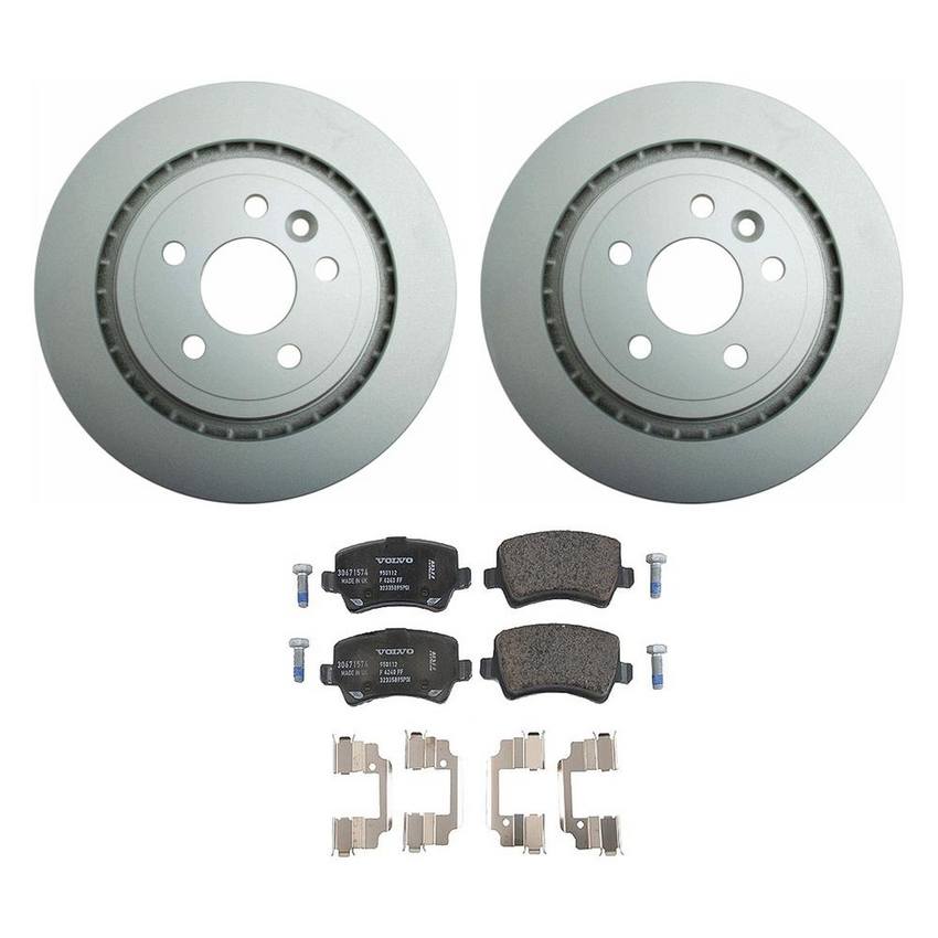 Volvo Disc Brake Pad and Rotor Kit - Rear (302mm) 31471028